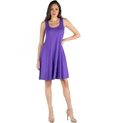 24seven Comfort Apparel Women's Sleeveless A-Line Fit and Flare Skater Dress