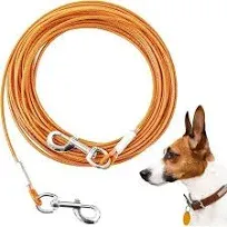 Tie Out Cable for Dogs, 20/30/50/100FT Dog Leads for Yard Chew Proof, Heavy Duty Dog Tie Out Cable for Large Dogs Up to 250lbs, Durable Dog Runner Tether Line for Outdoor, Yard and Camping