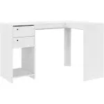 Manhattan Comfort Palermo Wood Corner Computer Desk in White 