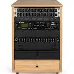 Gator Frameworks Elite Series 12U Angled Studio Rack with Locking Casters, Natural Maple Matte