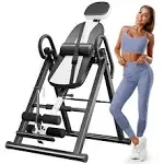 Gravity Heavy Duty Inversion Table with Headrest & Adjustable Protective Belt Back Stretcher Machine for Pain Relief Therapy, White