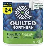 Quilted Northern Ultra Soft & Strong Toilet Paper, 6 Mega Rolls = 24 Regular Rolls, 5X Stronger*, Premium Soft Toilet Tissue with Recyclable Paper Packaging