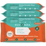 ECO SOUL Bamboo Flushable Extra-Large Adult 48 Count (Pack of 8) 