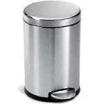 simplehuman 4.5L Round Step Trash Can Brushed Stainless Steel