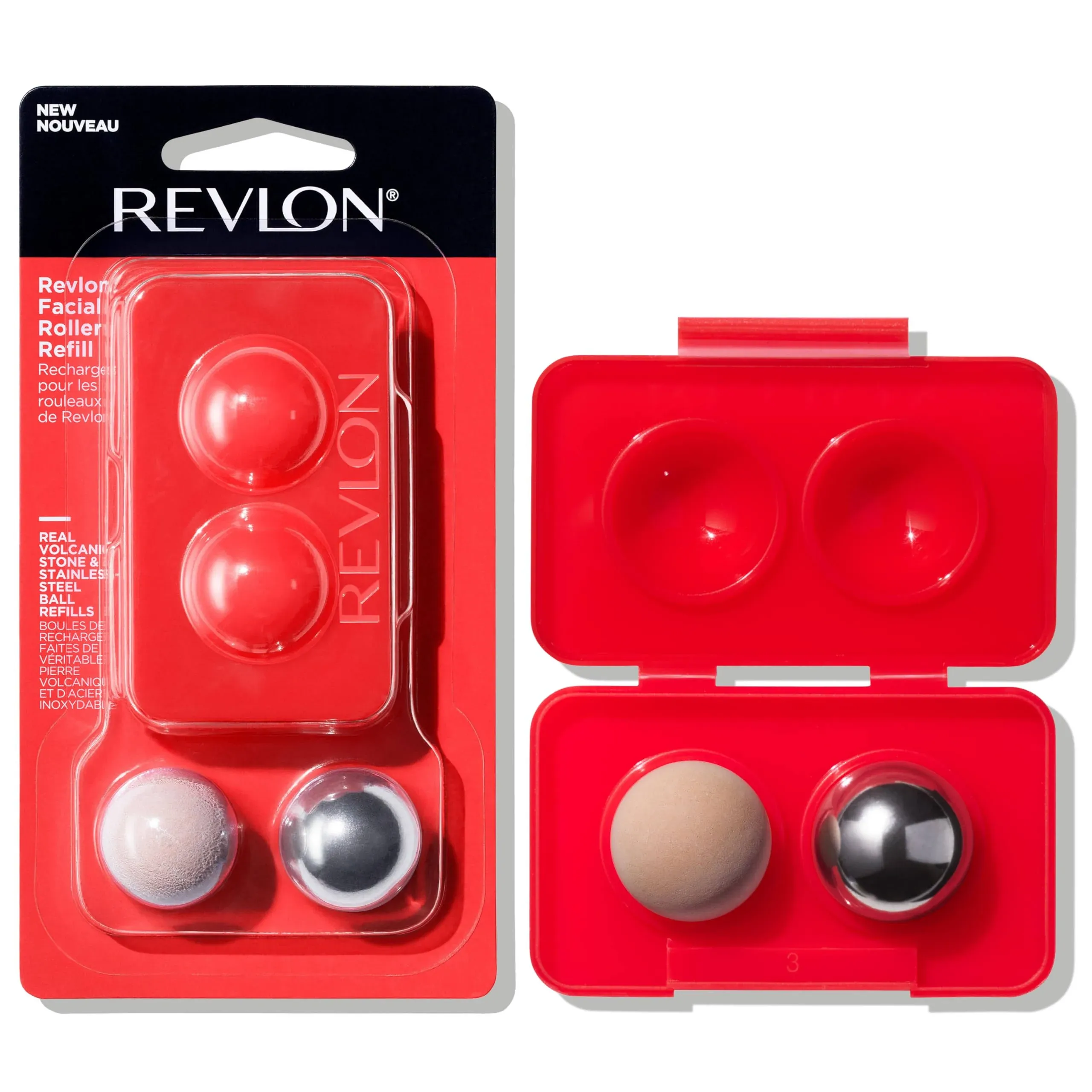 Revlon Facial Roller Volcanic Stone Stainless Steel Ball Refill Pack NEW Sealed