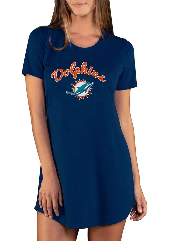 Miami Dolphins Concepts Sport Women's Marathon Knit Nightshirt - Navy