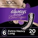 Always Discreet Pads, Extra Heavy Long, Boutique - 20 pads