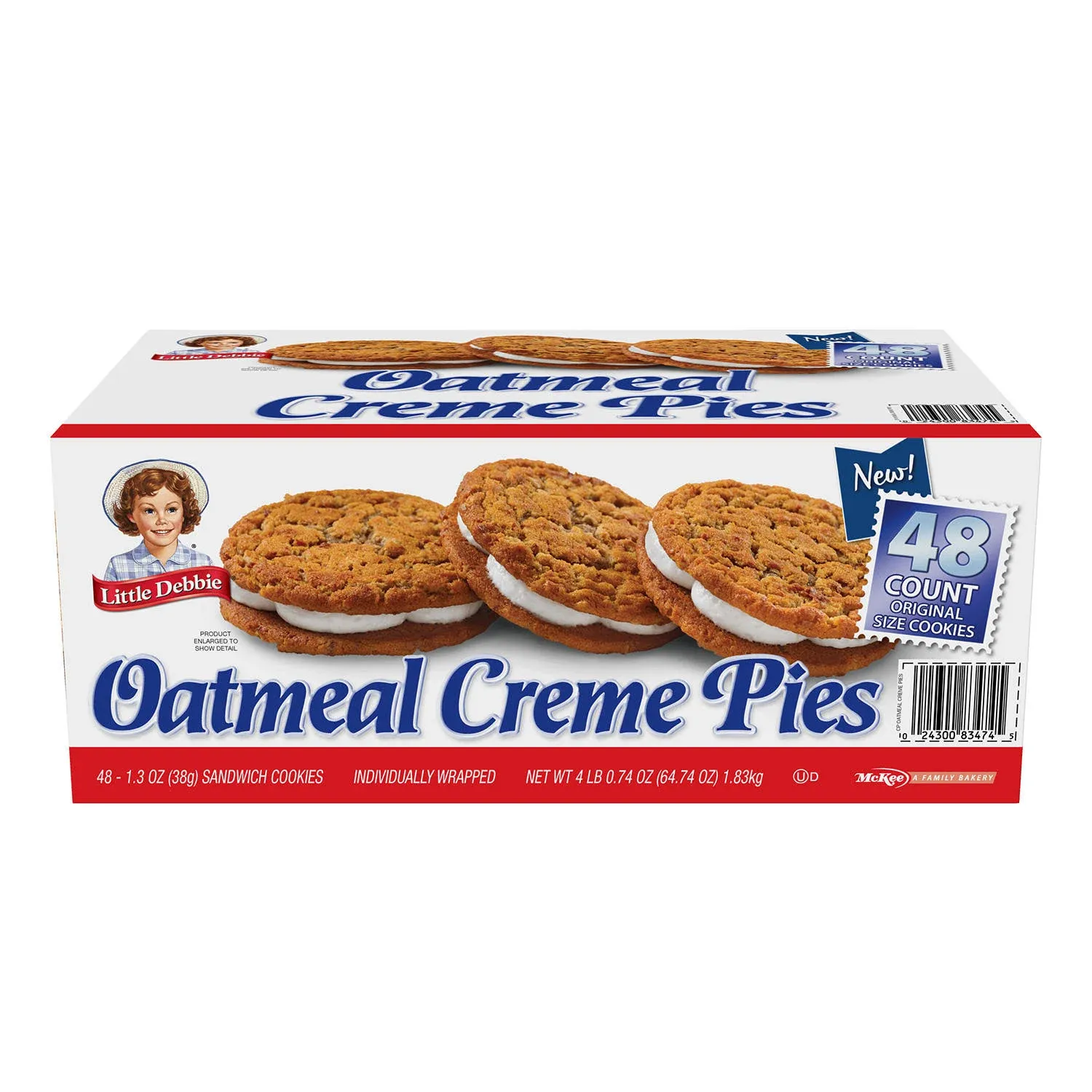 Little Debbie Club Pack Oatmeal Creme Pies 1.3 Ounce (Pack of 48)