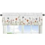 Sweet Jojo Designs Boho Floral Garden Flower Girl Window Valance Curtain Treatment Baby Nursery Kids Room Kitchen Bathroom Bedroom Green Watercolor Bohemian Floral Farmhouse Vintage Shabby Chic Nature