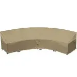 Flexiyard Patio Furniture Cover for Curved Outdoor Sectional Sofa, 190 inch(128 inch) Reinforced Waterproof 600D Patio Sectional Couch Cover, Half Moon Lawn