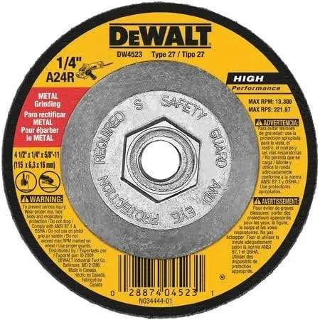 Dewalt DW4523 10 Pack 4-1/2-Inch by 1/4-Inch by 5/8-Inch General Purpose Metal