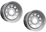 2-Pack eCustomrim Trailer Rim Wheel 15X6 6 Lug On 5.5 in. Center Silver Modular