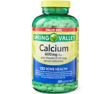 Spring Valley Calcium Plus Vitamin D Tablets 600 mg