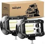 Nilight 18001f-b 2pcs 5Inch 72W Double Row Flood Bar 10800Lumens Driving Fog Led Off Road Lights for Trucks Jeep ATV UTV SUV Boat Marine,2 Years