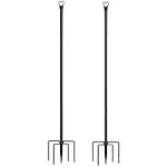 String Light Poles - 2 Pack 9.8FT for outside Hanging - Backyard, Garden, Patio,