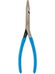 Channellock 718 8-Inch Flat Nose Pliers | Duckbill Jaw Pliers with Extra Long Nose and Crosshatch Teeth Pattern Designed for Hard-to-Reach Places | Forged of High Carbon Steel | Made in the USA