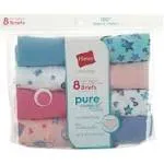 Hanes Girls' Pure Comfort Organic Brief Panties (8-Pack)