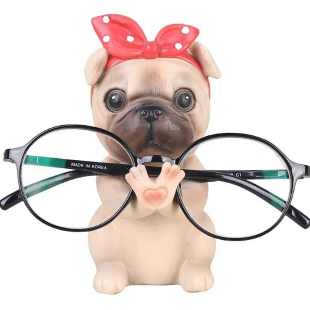 Fun Eyeglass Holder Display Stands - Home Office Decorative Glasses Pug