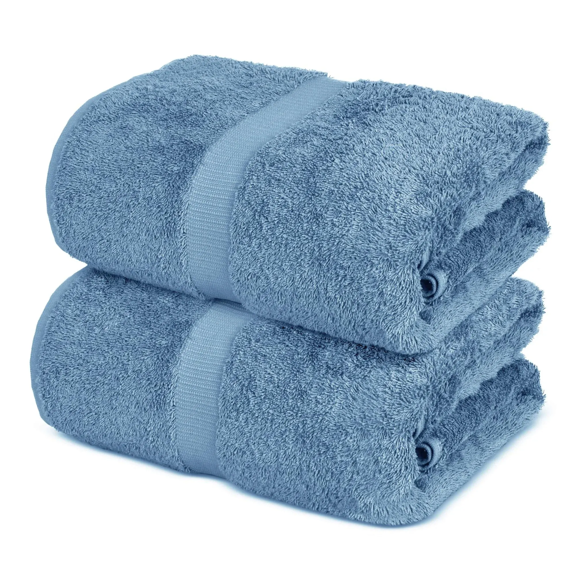 Towel Bazaar Premium Turkish Cotton Super Soft and Absorbent Towels (2-Piece Bath Sheet Towel, Wedgwood), 35" x 70"