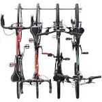 Monkey Bars 4-Bike Wall Mounted Garage Bike Rack Holds 200 lb. Coated Steel Gray