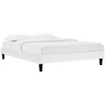 Modway Reign King Performance Velvet Platform Bed Frame - White