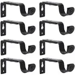 Anndason Heavy Duty Curtain Rod Brackets for 3/4 or 5/8 Inch Rod, Black Color, (Set of 8)