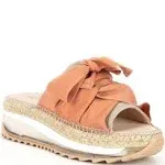 Free People Chapmin Suede Sport Bow Espadrille Platform Slide Sandals - 41(11M)