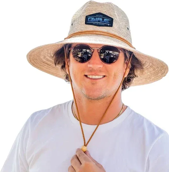 Qwave Packable Stone-Washed Straw Lifeguard Hat