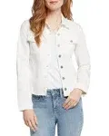 NYDJ Fray Hem Denim Jacket in Optic White