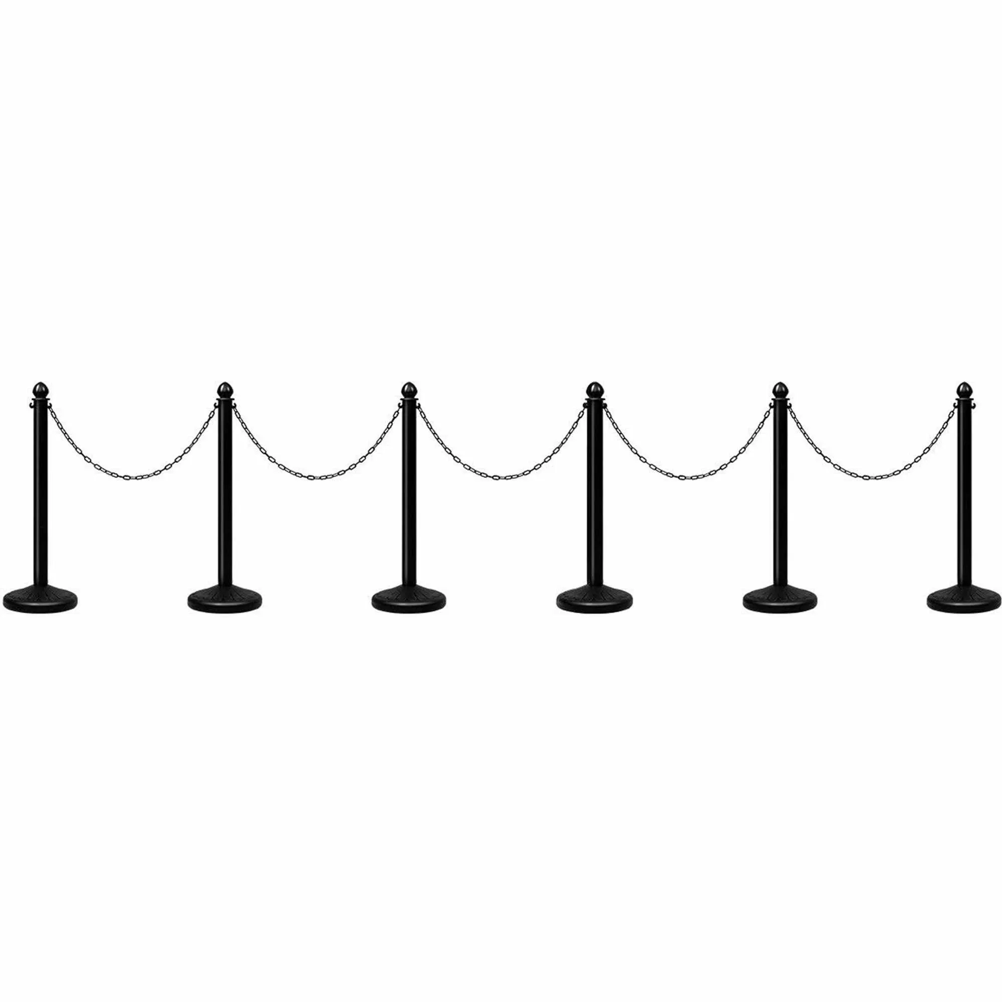 Goplus 6pcs Plastic Stanchion Set, Safety Stanchion Barrier Posts Queue Line Pole with 40” Link Chain & C-Hooks, Outdoor and Indoor Crowd Control Barriers, Easy Connect Assembly