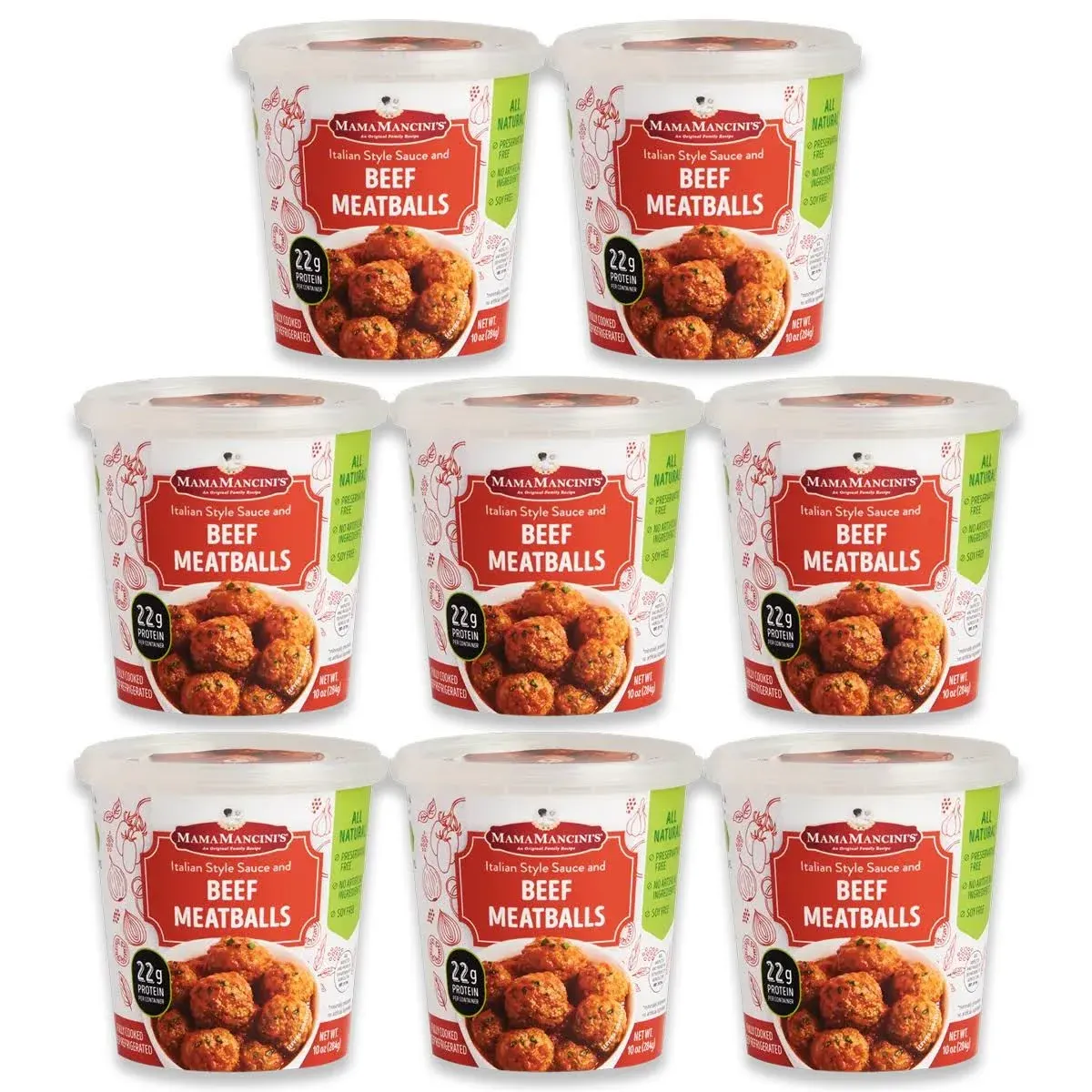 MAMAMANCINI’S MamaMancini's Beef Meatballs in Italian Style Sauce 10oz Cup (8 Pack)