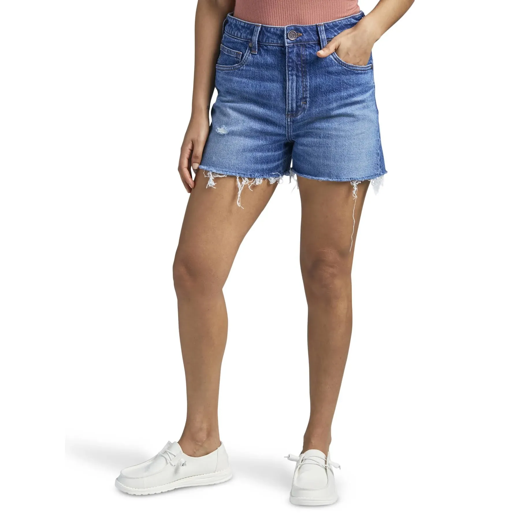 Wrangler Women's Retro Bailey High Rise Cut Off Shorts, Samantha, 33