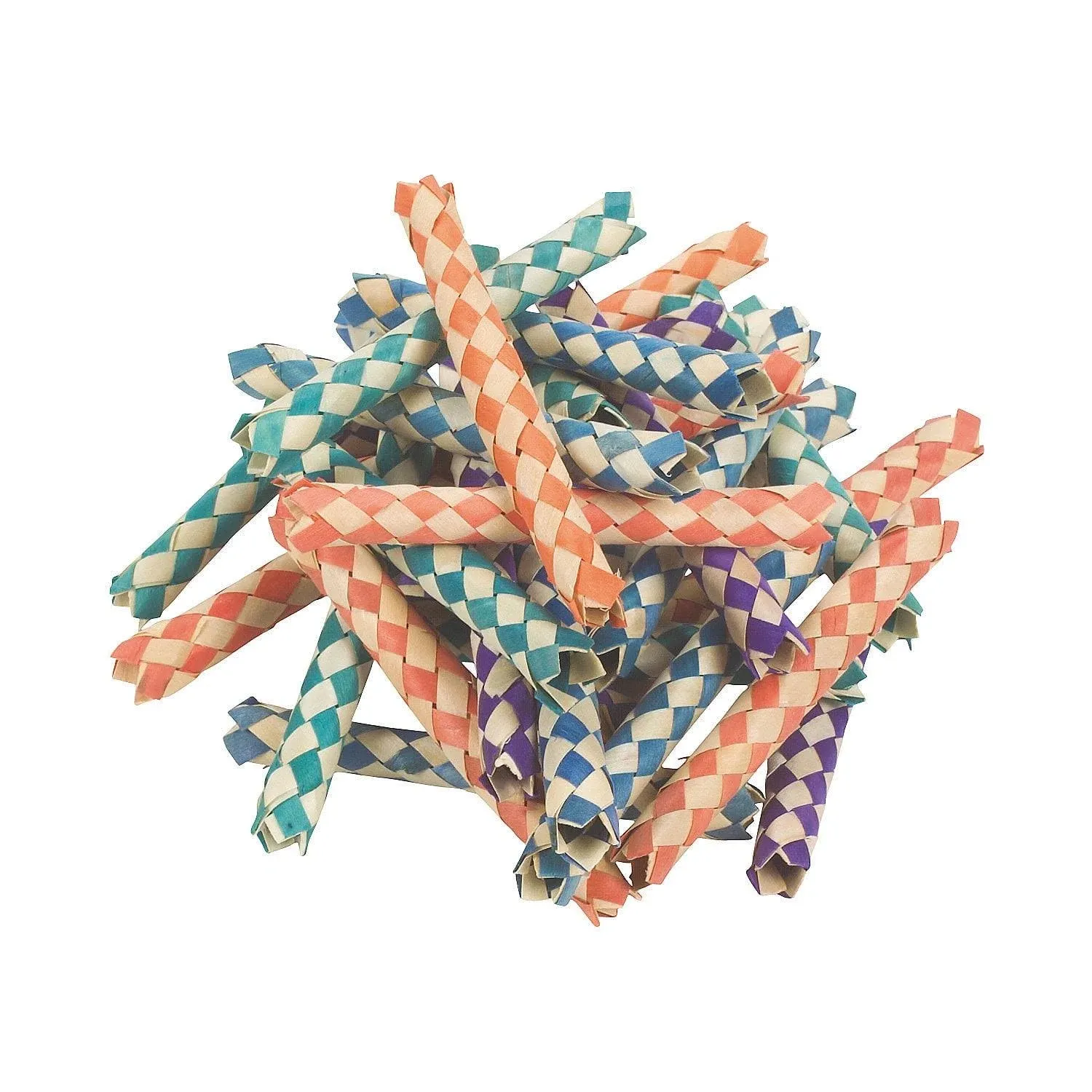 Chinese Finger Traps, Woodchip, Assorted Colors - 72 count