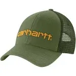 Carhartt Men&#039;s Canvas Mesh-Back Logo Graphic Cap Chive Green