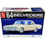 AMT - 1964 Plymouth Belvedere (w/Straight 6 Engine) 2T, 1:25 (AMT1188M), White