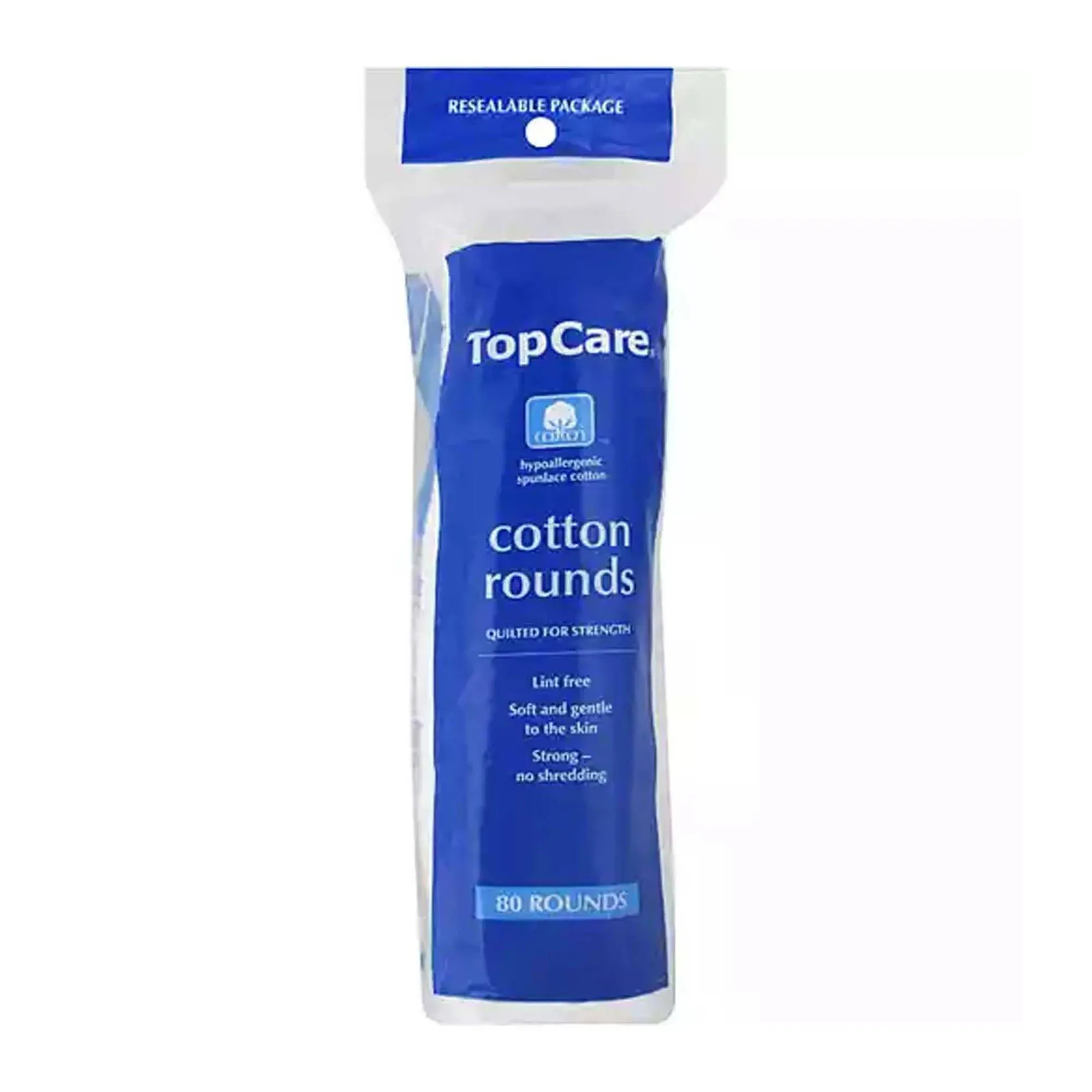 Topcare Cotton Rounds, 80 Ct