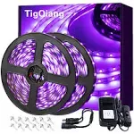 TigQiang Black Light Strip, 40ft/12m Flexible LED Black Light with Kit, 720 Lamp Beads, 12V Black Light, Non-Waterproof for Indo