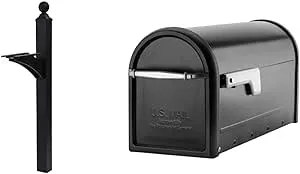 Mailbox Post Landover Aluminum Crossarm Decorative Black Steel Rust Resistant