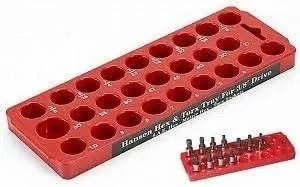 Hansen Hex / Torx Socket Bit Holder Organizer Tray