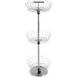 Three Tier Revolving Shoe Tree Orgainzer Rack with Chrome Finish Shoe Storage US