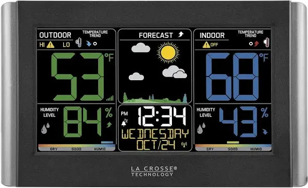 La Crosse Technology C85845 Wireles Forecast Station with Colored LCD Display