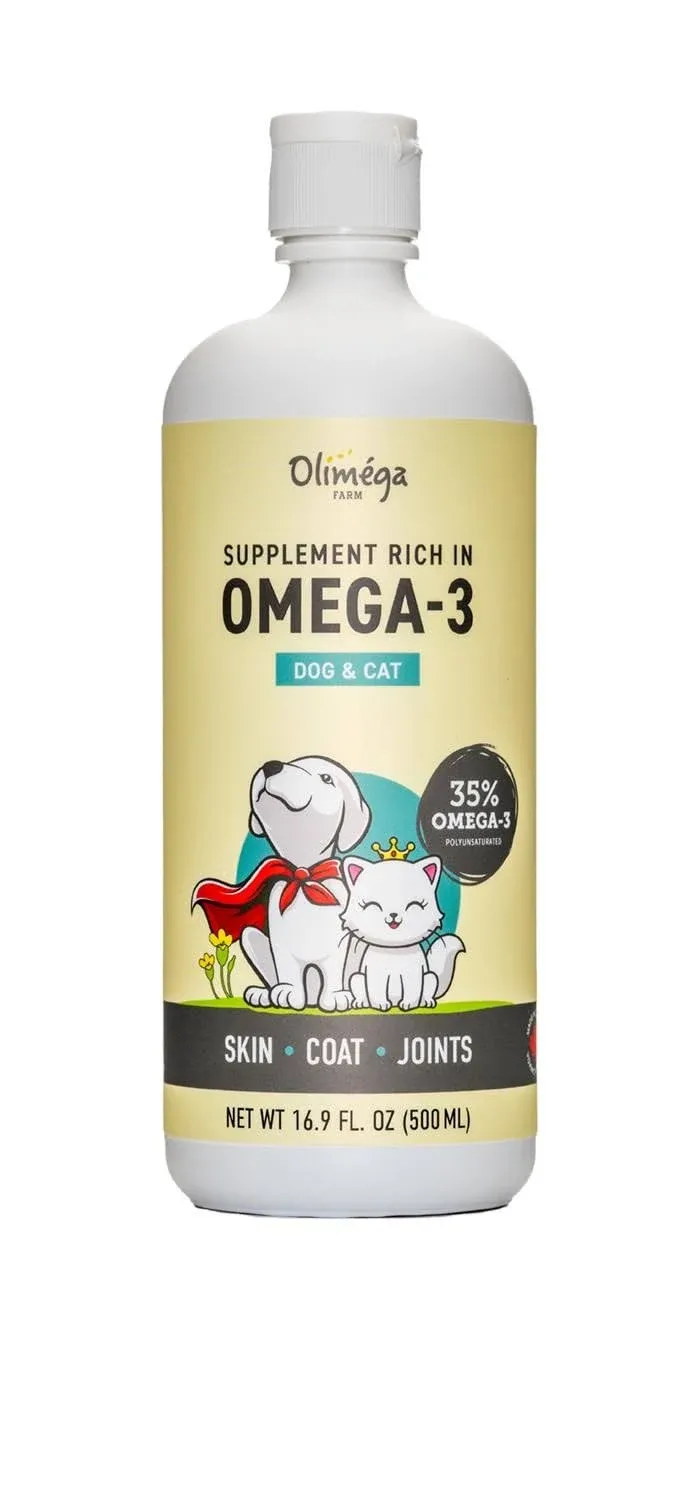 Camelina Oil for Dogs & Cats, 500ml by Olimega Farm | High in Omega-3 & Vitamin E | Support for Healthy Joints, Coat & Skin | Alternative to Salmon