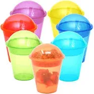 Youngever 7 Sets Plastic Yogurt Cups, Reusable Plastic Dessert Cups with Inserts and Dome Lids, Plastic Parfait Cups, Spill and Leak Proof (Small 4 Ounce)