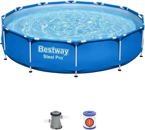 Bestway 56417 Steel Pro Above Ground, 12ft x 30 Inch | Frame Swimming Pool...