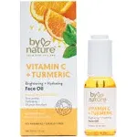 By Nature Brightening & Hydrating Face Oil - Vitamin C Oil & Turmeric Extract Enriched with Plant Squalane Oil for Face- Revitalize Dull, Tired Skin - Vitamin C Face Oil for Women and Men, 1 Fl Oz