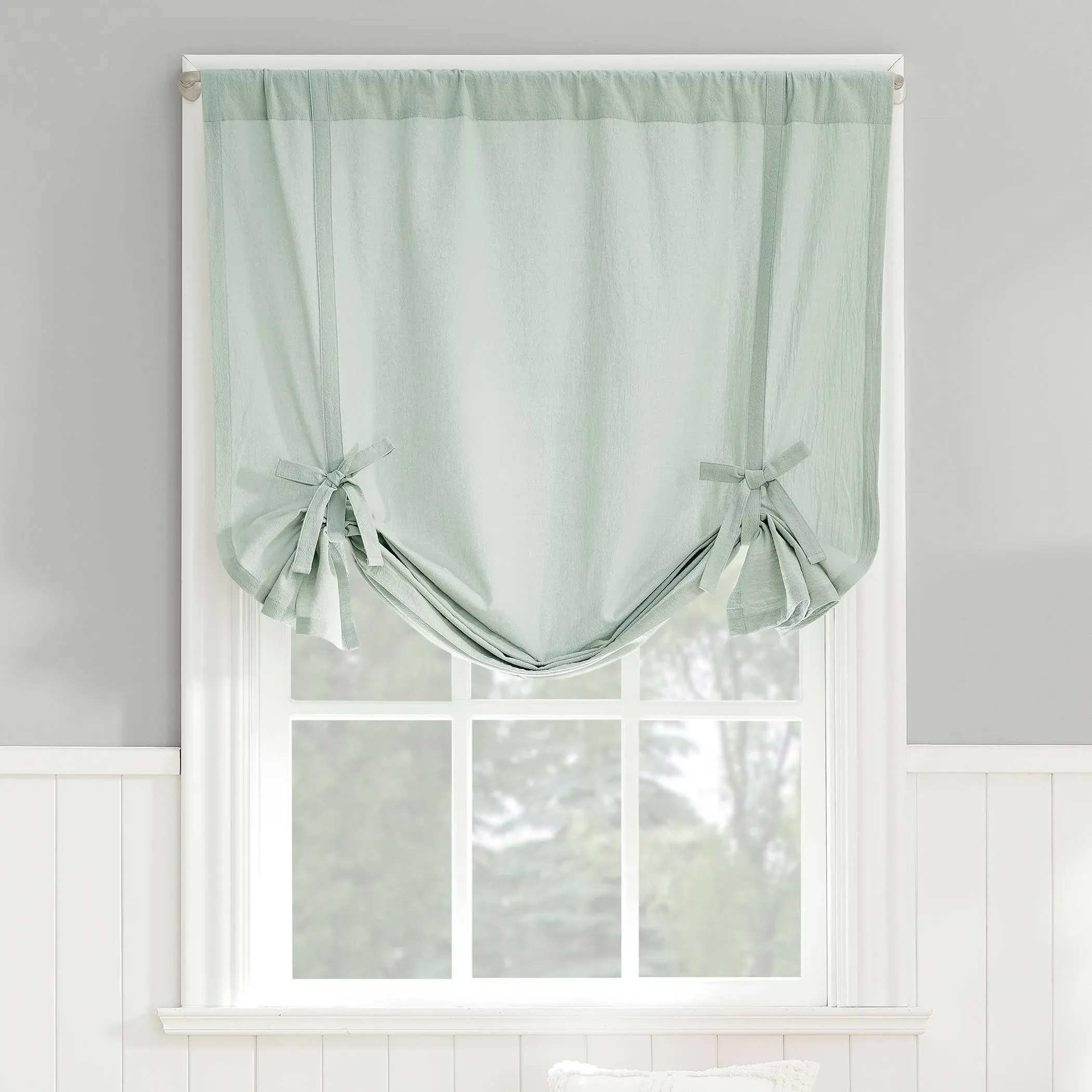 Archaeo Washed Cotton Window Tie-up Shade , 42" x 63", Oatmeal