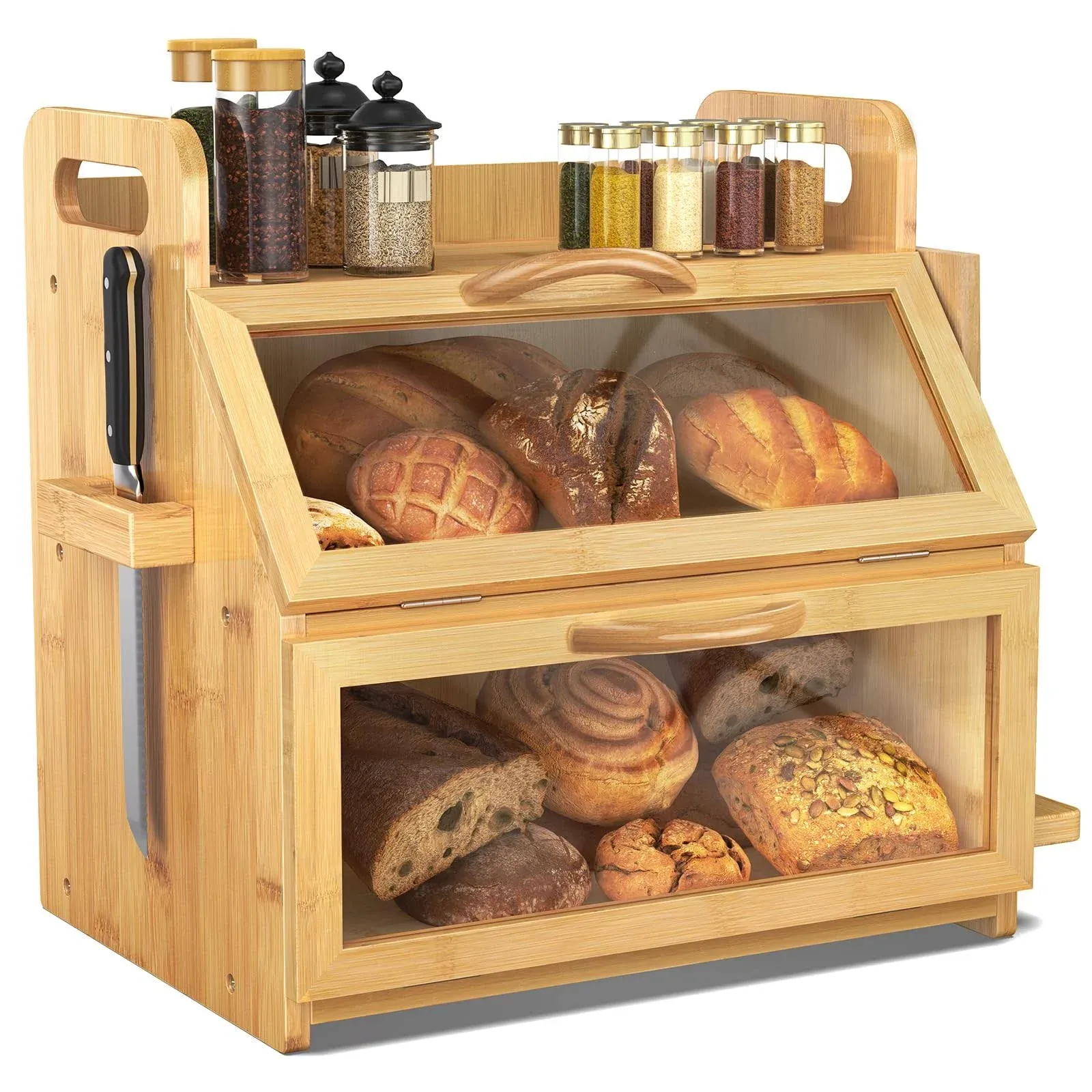 dorpu Extra Large Double Layer Bread Box