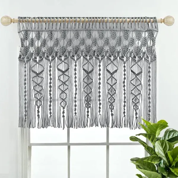 Boho Macrame Textured Cotton Valance