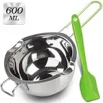 Stainless Steel Double Boiler with Silicone Spatula, Chocloate Metls Pot with Heat Resistant Handle for Melting Chocolate, Candy, Candle, Soap and Wax…