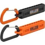 Screwdriver Bit Holder Storage Organizer – Railer 10-Hole Black and Orange Bit Holder with Carabiner - 2 Pack